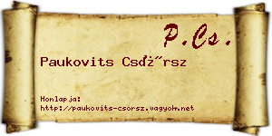 Paukovits Csörsz névjegykártya